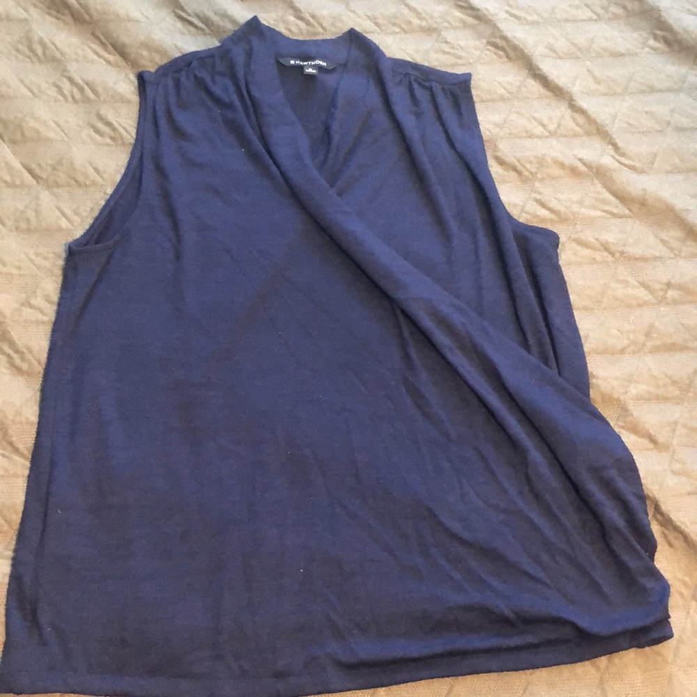 Stitch Fix Hawthorn Navy Faux Wrap Top